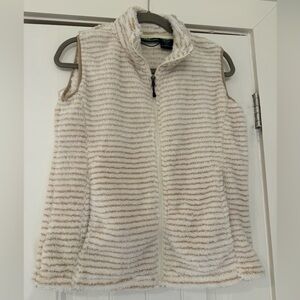 Stillwater Supply Co. Women’s Size Small Fleece Full Zip Vest Brown Striped